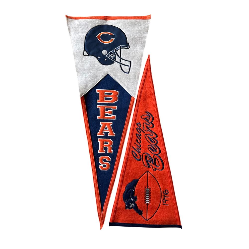 NFL Chicago Bears Heavy Felt Winning Streak Pennants 2 pc. Set Wall Decor